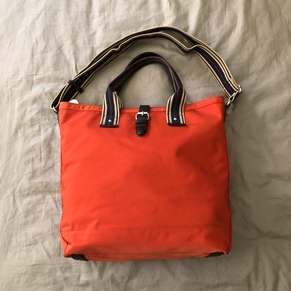 Banana Republic orange canvas tote bag